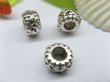 20pcs Tibetan Silver Small Flower Barrel Beads European Design (image for) 20pcs Tibetan Silver Small Flower Barrel Beads European Design