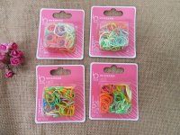 6Sheetx 120Pcs Elastic Hair Bands Hair Accessory Mixed Color