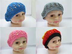 (image for) 12X New Crochet Slouch Beret Mesh Hat Mixed Color