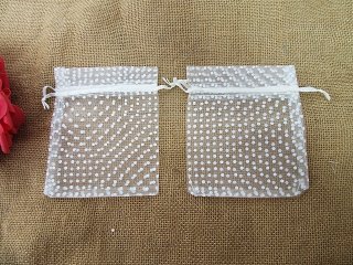 12Sheets x 4Pcs Organza Drawstring Gift Jewellery Pouch 11x13cm