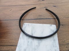 (image for) 1Pc Shiny Black Headbands Hair Band Hair Hoop w/Teeth 10mm
