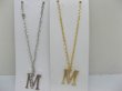 12 Silver&Golden Chain Necklace with Rhinestone Letter "M" Dangl (image for) 12 Silver&Golden Chain Necklace with Rhinestone Letter "M" Dangl
