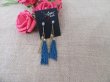 (image for) 3Pairs Blue Tassle Drop Earring Retail Package