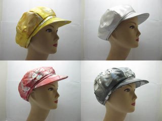10X New Women Octagonal Hat Cap Printed Flower