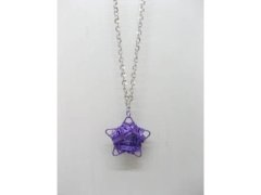 (image for) 5X Chain Necklaces w/Purple Flower Pendant Iron Art