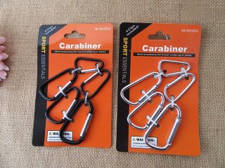 5Sheets x 5Pcs Aluminum Mountaineering Carabiner Key Rings/Keyc