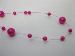 (image for) 1Roll X 60Meter Fuschia Beaded Garland for Wedding Craft Dia.10m