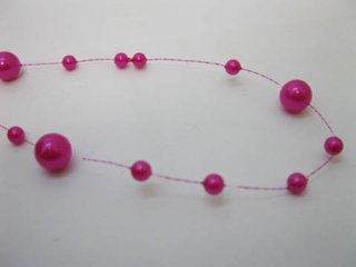 (image for) 1Roll X 60Meter Fuschia Beaded Garland for Wedding Craft Dia.10m