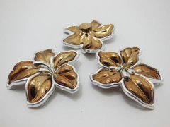 (image for) 3x30Pcs Coffee Flower Hairclip Jewelry Finding Beads 5.5x5cm