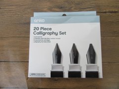 (image for) 20 Piece Calligraphy Set-3 Pen Barrels+3 Steel Nibs+14 Ink Cartr