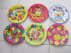 (image for) 40pcs Happy Birthday Cartoon Paper Dishes Party Favor
