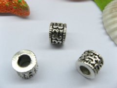 (image for) 50pcs Tibetan Silver "X" Barrel Beads European Design