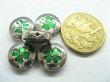 50 New Flat Round Green Enamel Bali Style Spacer Beads (image for) 50 New Flat Round Green Enamel Bali Style Spacer Beads
