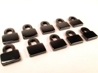 100 Hematite Lock with clasps