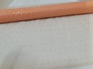 4x1Roll Peach Organza Ribbon 49cm Wide for Craft