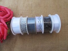 (image for) 6Packs x 6Rolls Decorative Ribbon Art Craft Project Making Grey 