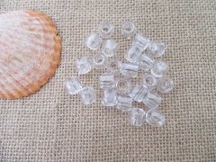 (image for) 24Sheet x 60Pcs Clear Barrel Pony Beads Dreadlock Beads
