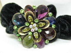 (image for) 1Pc Chic Designer Hair Clips,Rhinestone Floral Clip