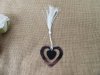 12Pcs Silver Love Heart Design Bookmark w/White Tassel Party Fav