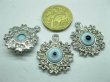 (image for) 50 Metal Round Pendants w/Butterfly Edge Jewelery Finding