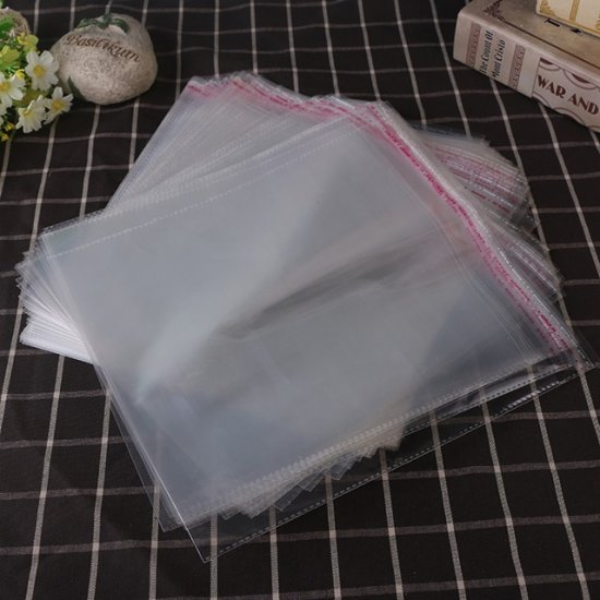 1000 Clear Self-Adhesive Seal Plastic Bag 24x24cm - Click Image to Close