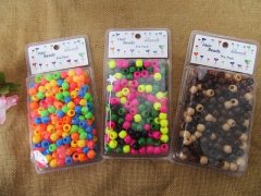 (image for) 6Sheet x 240Pcs Pony Beads Hair Beads 12mm Dia Retail Pack Mixed