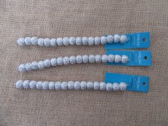 12Strands X 17Pcs Round Silvery Plastic Beads 14mm Dia.