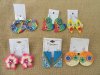 12Pairs New Handmade Clay Heart Oval Dangle Etc Earring Assorted