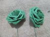 25Pcs Xmas Green Rose Artificial Foam Flower Hair Pick Wedding