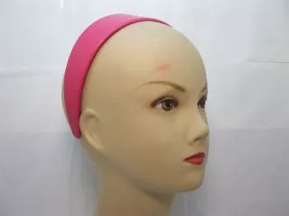 1Pc New Deep Pink Wide Hairbands Leather Cover