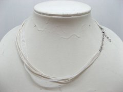 100 Milky White Multi-string Waxen & Ribbon For Necklace