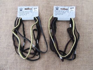 1Sheet x 6Pcs Elastic Hair Ties Bands Assorted
