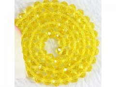 10Strand x 82Pcs Yellow Rondelle Faceted Crystal Beads 6mm