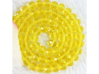 10Strand x 82Pcs Yellow Rondelle Faceted Crystal Beads 6mm
