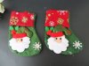 12pcs Green Christmas Felt Santa Claus Stocking Xmas Gift Bag