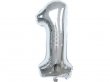 6Pcs Silver Numbers 1 Air-Filled Foil Balloons Party Decor