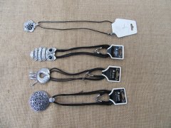 12Pcs Butterfly Gecko Owl Flower Etc Pendant Necklace 50cm long
