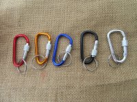 20Pcs Camping Aluminum Snap Hook Carabiner Key Rings/Keychains M