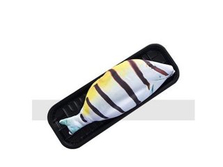1Pc Striped Yellow Fish Shape Pencil Case Zipper Bag