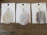 3Pcs Irregular Natural Gemstone Charm Pendants