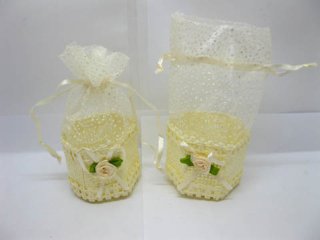 48 Ivory Candy Basket w/Bag Wedding Favor