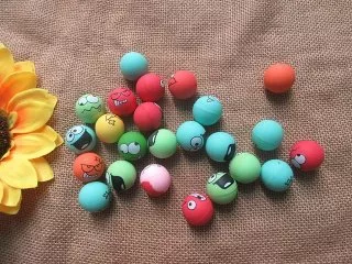 100X Smiling Face Bouncing Balls 30mm Mixed Color