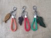 12Pcs Charms On Leather Braided Woven Rope Key Chains Car Key Ho