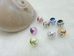 200 New Aluminium Round Beads dia.6mm Mixed Color
