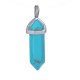 10X Blue Turquoise Pendant Hexagon Prism Beads Charms for Neckla