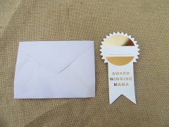 20Set Golden Award Ribbon Shape Paper with Pin for Moms