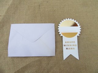20Set Golden Award Ribbon Shape Paper with Pin for Moms 20Set Golden Award Ribbon Shape Paper with Pin for Moms