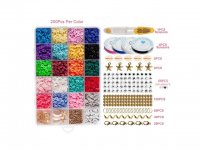 1Set 4300Pcs Flat Polymer Clay Beads Assortments DIY Bracelets