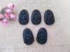 10Pcs Natural Black Obsidian Buddha Bead Pendant For DIY