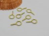 500 Golden Plated Screw Eye Bails for Top Drilled Findings 16x9